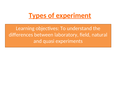 AQA A-Level Psychology Research Methods – Types of Experiment ...