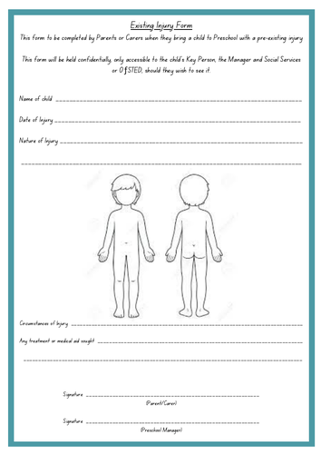 existing-injury-form-teaching-resources
