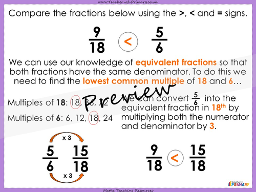 Comparing and Ordering Fractions - Year 6 | Teaching Resources