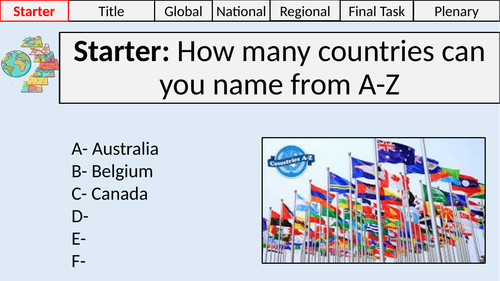 Continents and Countries - KS3 (Key Stage 3) | Teaching Resources