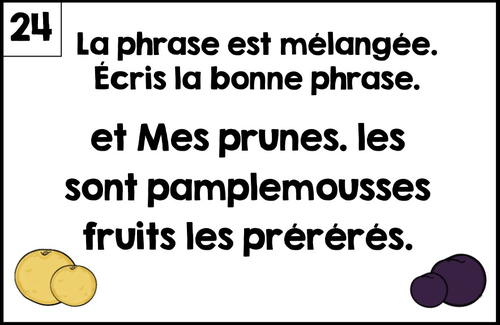 FRENCH FRUITS CHALLENGE CARDS | Teaching Resources