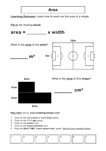 Area of compound shapes worksheet image