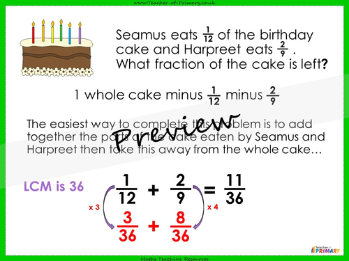 year 6 adding and subtracting fractions homework