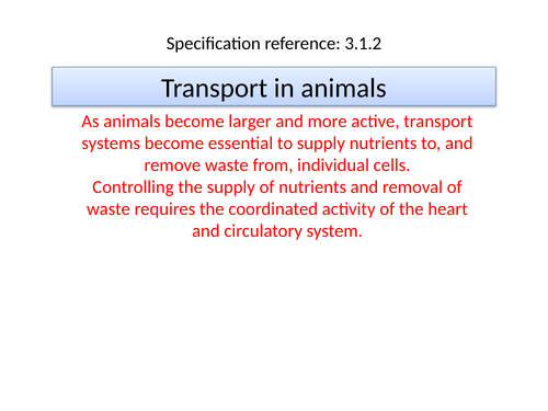  Transport in animals | Teaching Resources