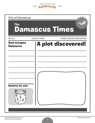 FREEBIE: Road to Damascus Activity Book for kids ages 6-12 | Teaching Resources
