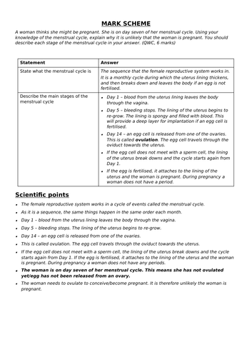 The Menstrual Cycle KS3 Activate Science | Teaching Resources