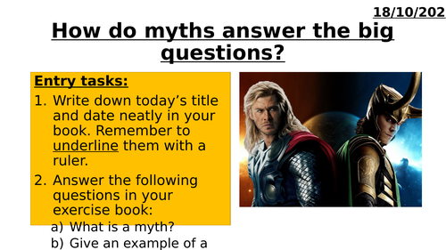 essay questions about myth