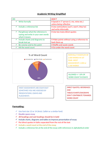 Sixth Form Essay Writing Handout | Teaching Resources