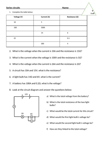 Series and parallel circuits lesson | Teaching Resources