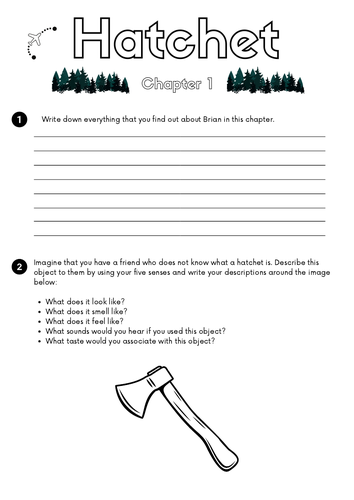 Hatchet Chapter 1 Reading Comprehension Worksheet / Activity English ...