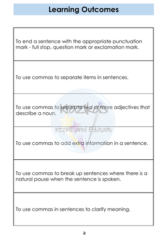 Functional Skills English - Entry Level 3 - Punctuation - Commas ...