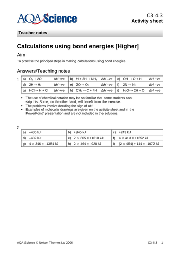 AQA GCSE 9-1 Chemistry Unit 5 Energy Changes 5.1 Exothermic and ...