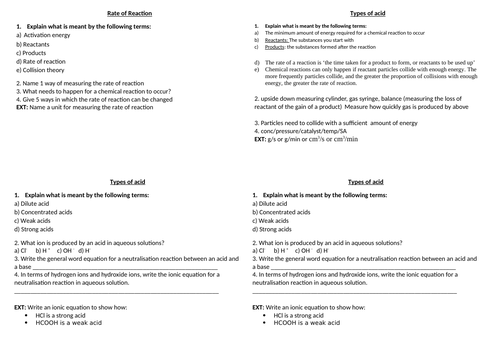 AQA GCSE 9-1 Chemistry Unit 5 Energy Changes 5.1 Exothermic and ...