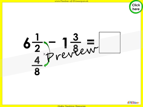 subtracting mixed numbers problem solving year 6