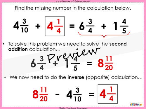 mixed fraction problem solving