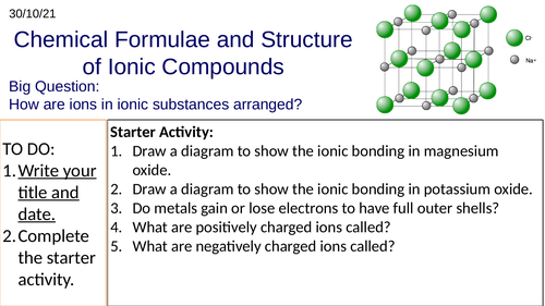 GCSE Chemistry Chemical Formulae and Structure of Ionic Compounds: Complete Lesson