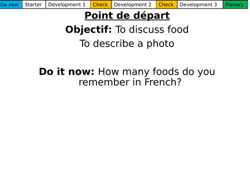 Point de départ (Food) Dynamo 3 Module 4