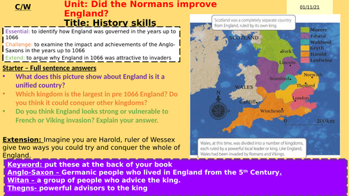 What was life like in England pre 1066? Free lesson from a year 7 Unit ...