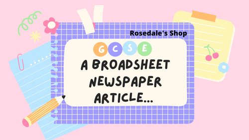 A Broadsheet Newspaper Article GCSE Or IGCSE Student s Answer To 