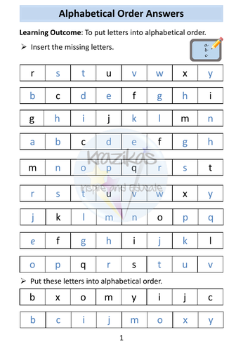 Functional Skills English - Entry Level 3 - Alphabetical Order Workbook ...