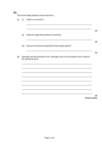 The Menstrual Cycle - Homeostasis | Teaching Resources