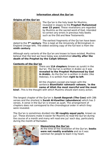 Respecting the Qur'an | Islam | Teaching Resources