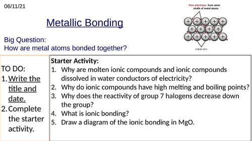 GCSE Chemistry Metallic Bonding: Complete Lesson