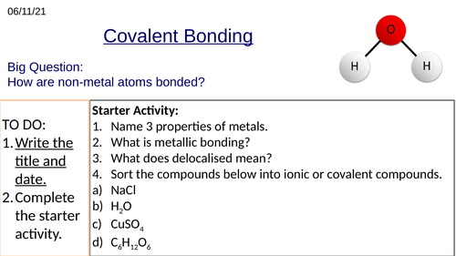 GCSE Chemistry Covalent Bonding: Complete Lesson