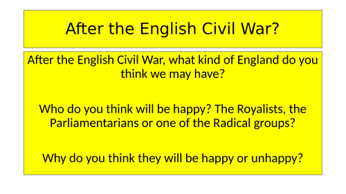 What was England like after the English Civil War?