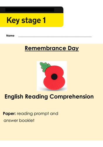 Remembrance day comprehension ks1