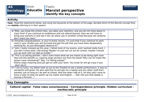 marxist theory and education summary