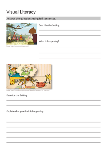 visual literacy activities teaching resources