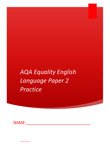 AQA GCSE English Language Paper 2 Full Mock Paper | Teaching Resources