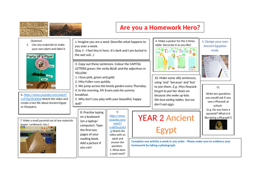 egyptian homework grid