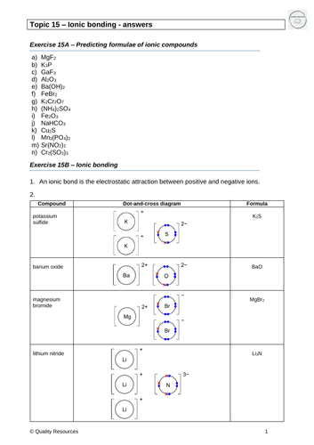 Ionic Bonding Ocr As Chemistry 