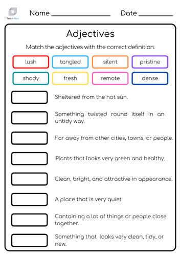 Woodland Adjectives Activity Pack | Teaching Resources