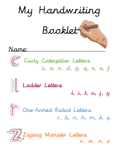 Single Letter Pre-Cursive Handwriting Booklet