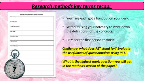 GCSE Sociology [WJEC]- Research methods and education revision lesson ...