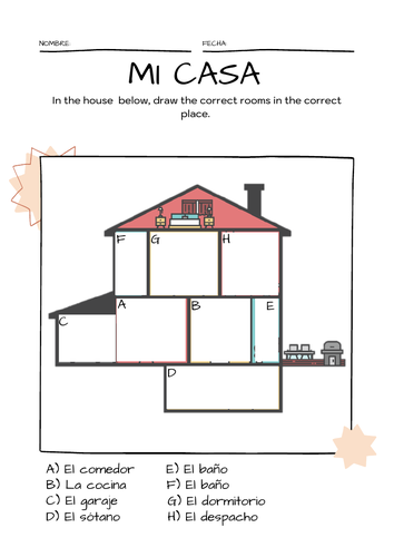 Mi Casa Drawing Activity Sheet | Teaching Resources