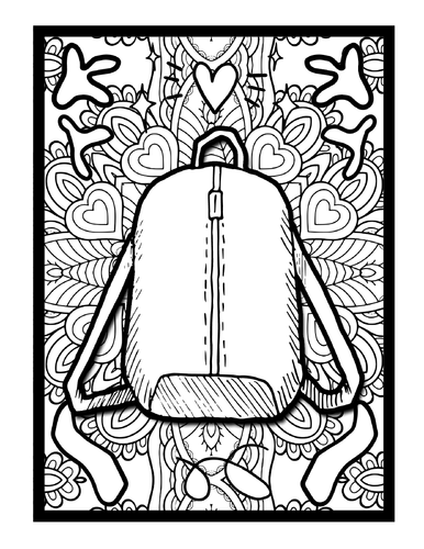 Backpack Mindfulness Mandala Colouring Pages, Bags Printable Colouring ...