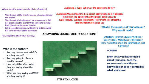 GCSE HISTORY REVISION - SOURCE UTILITY.  SOURCES BASED ON WEIMAR AND NAZI GERMANY DEPTH STUDY