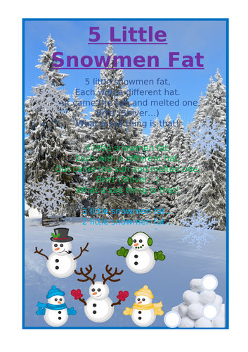 5 little snowmen fat song