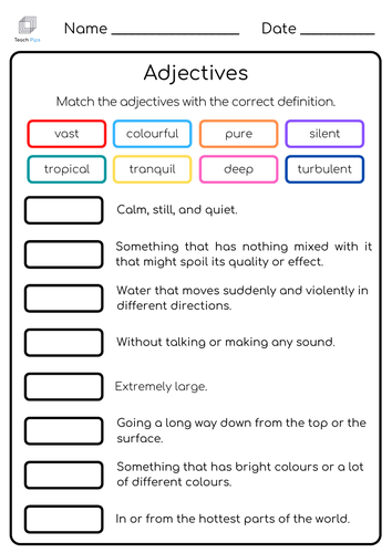 Ocean Adjectives Activity Pack | Teaching Resources