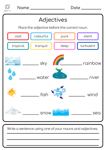 Ocean Adjectives Activity Pack | Teaching Resources