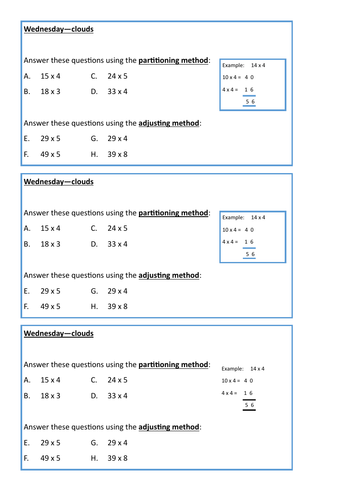 multiply numbers mentally - worksheets and challenges - Y4 + Y5 ...