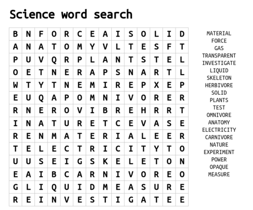 Word search - KS2 Science | Teaching Resources