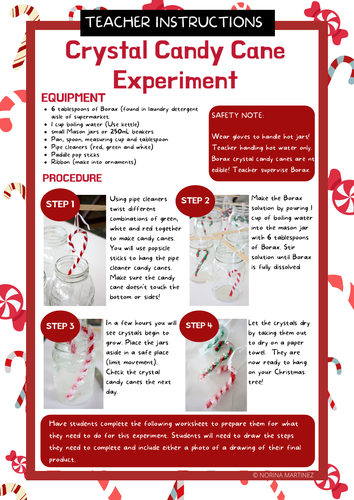 Crystal Candy Cane Experiment | Teaching Resources