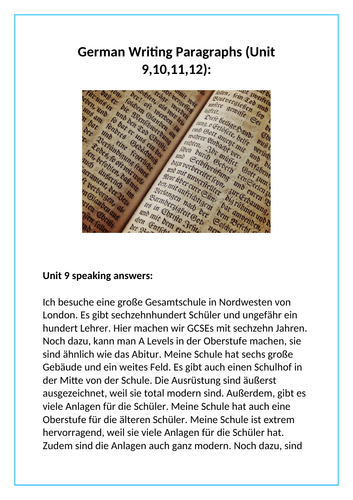 short essay in german language