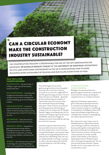 Can a circular economy make the construction industry sustainable ...