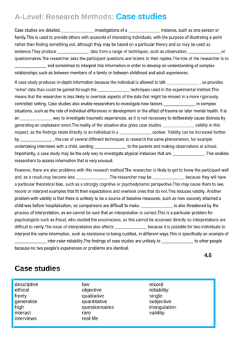 psychology research methods case study